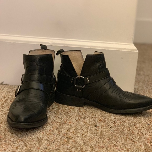 1/2 inch heel moto booties worn a few times - Picture 2 of 5